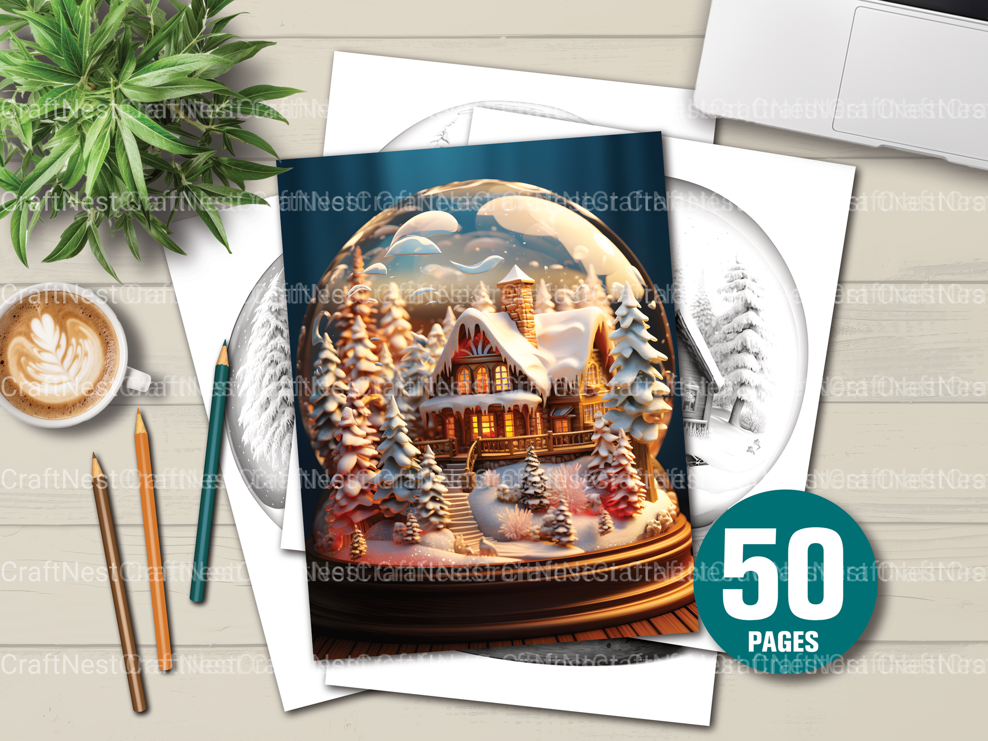 Snowball Cabin Coloring Book - CraftNest - Digital Crafting and Art