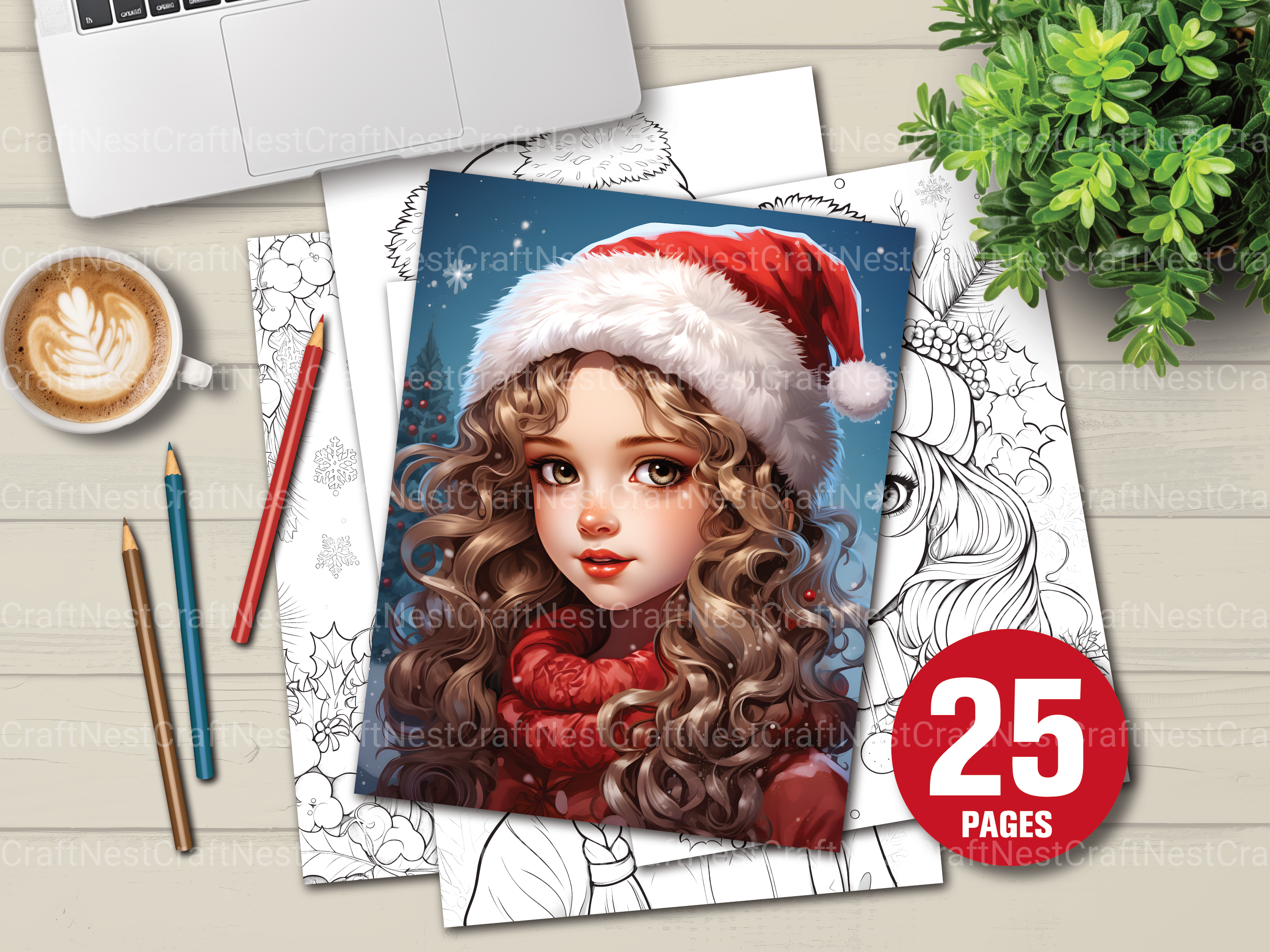 Christmas Girls Coloring Book