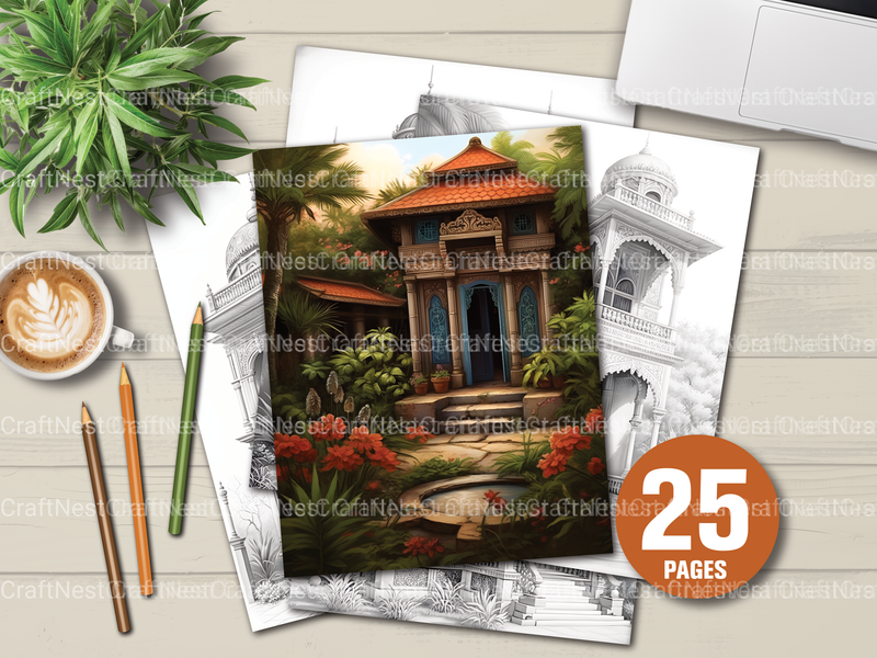 Indian Houses Coloring Book - CraftNest - Digital Crafting and Art
