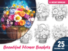 Flower Basket Coloring Book