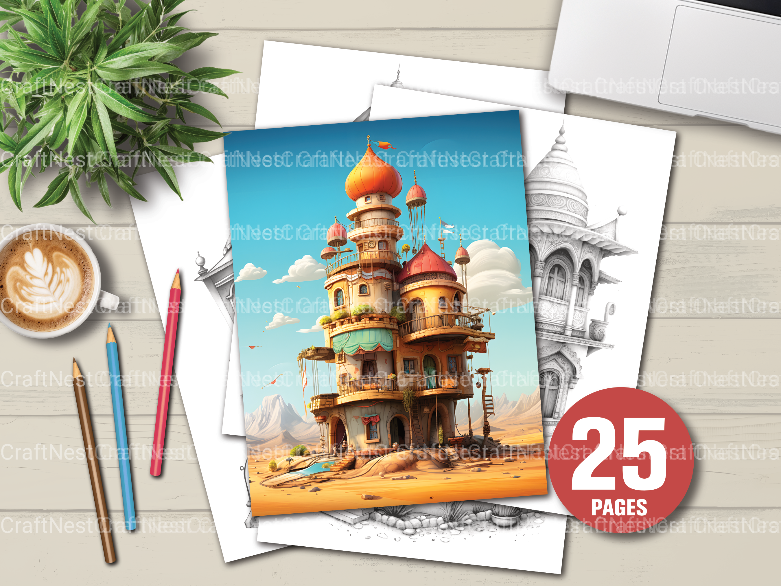 Indian Tiny House Coloring Book