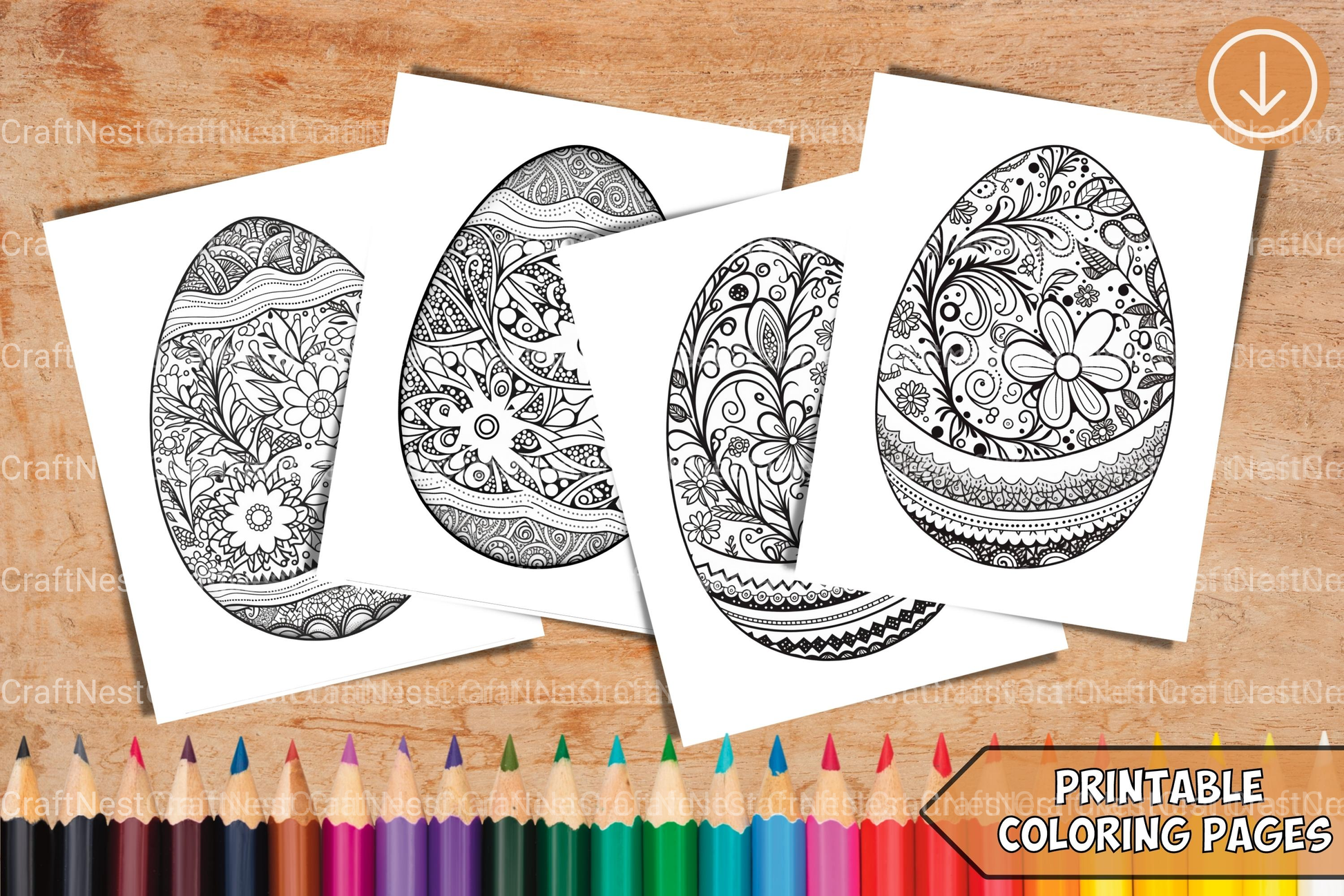 Mandala Egg Coloring Book - CraftNest - Digital Crafting and Art