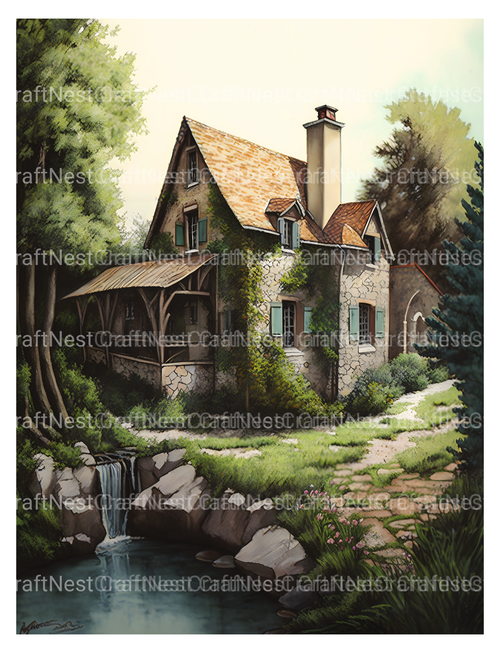 Old French Houses Coloring Book - CraftNest - Digital Crafting and Art
