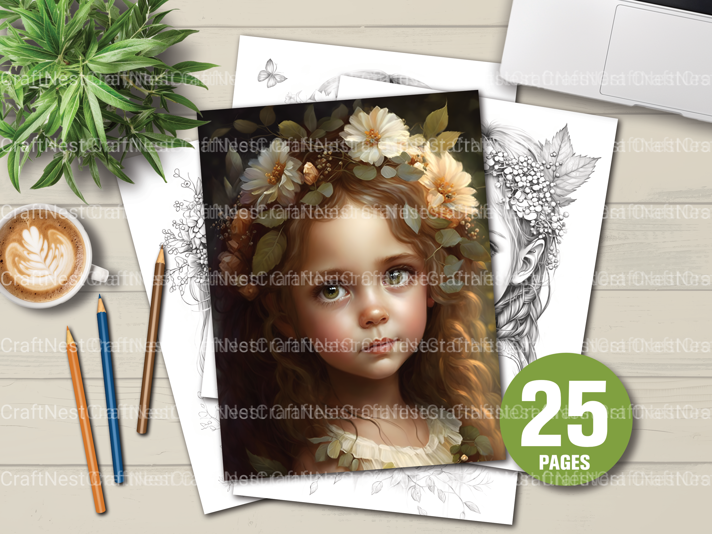 Hawaiian Girl Coloring Book - CraftNest - Digital Crafting and Art