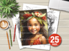 Hawaiian Girl Coloring Book