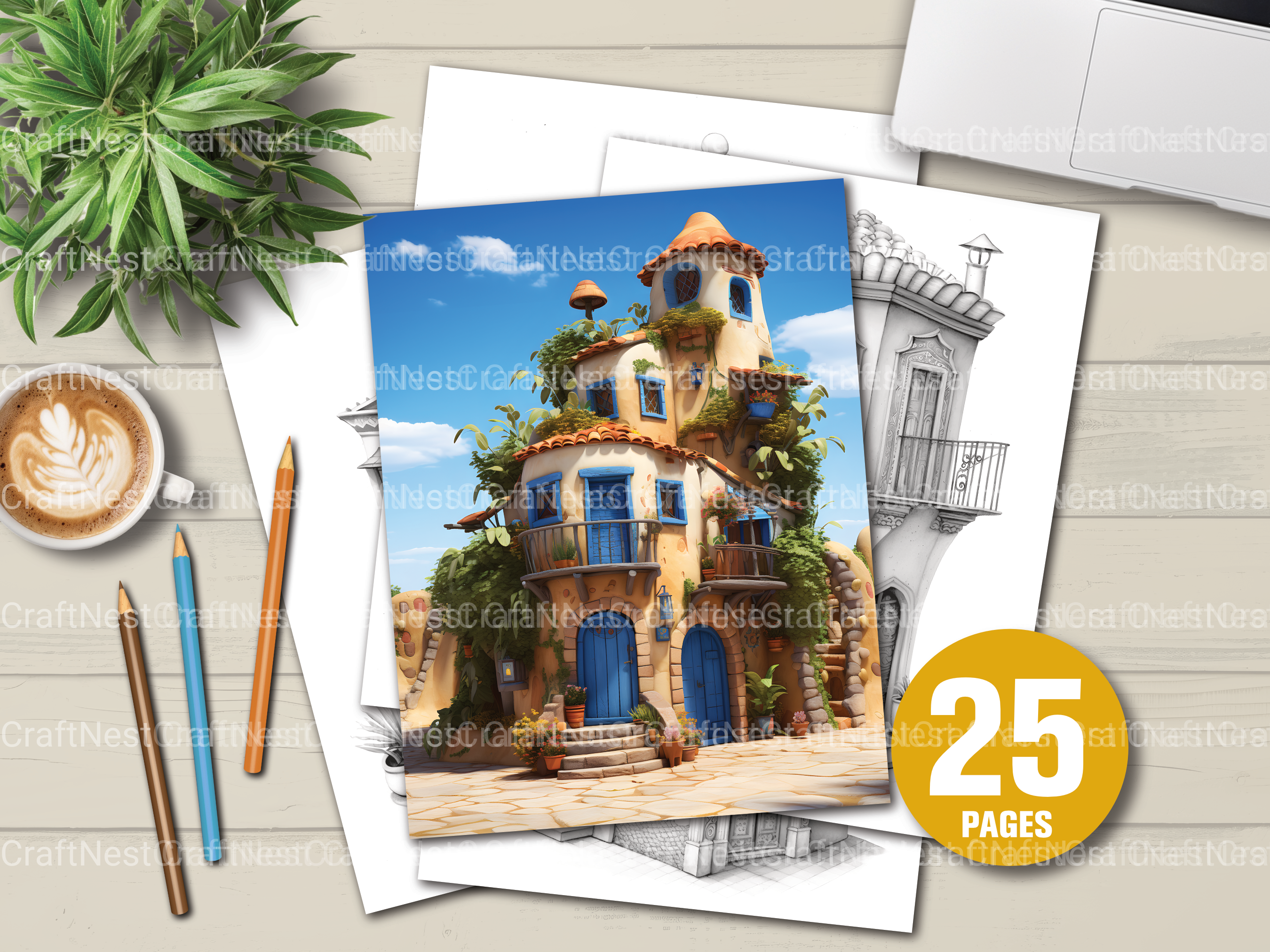 Moroccan Tiny House Coloring Book