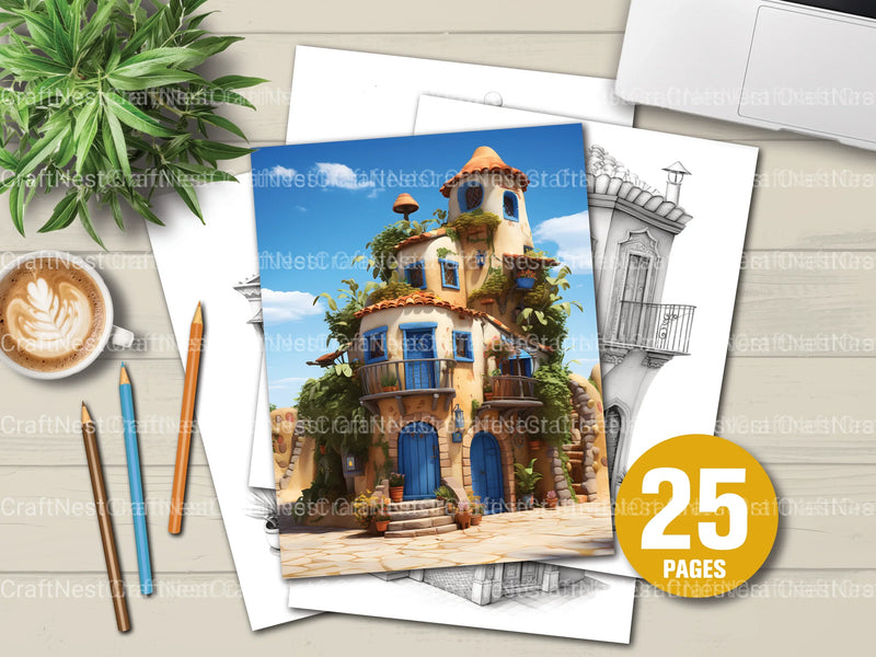 Moroccan Tiny House Coloring Book - CraftNest - Digital Crafting and Art
