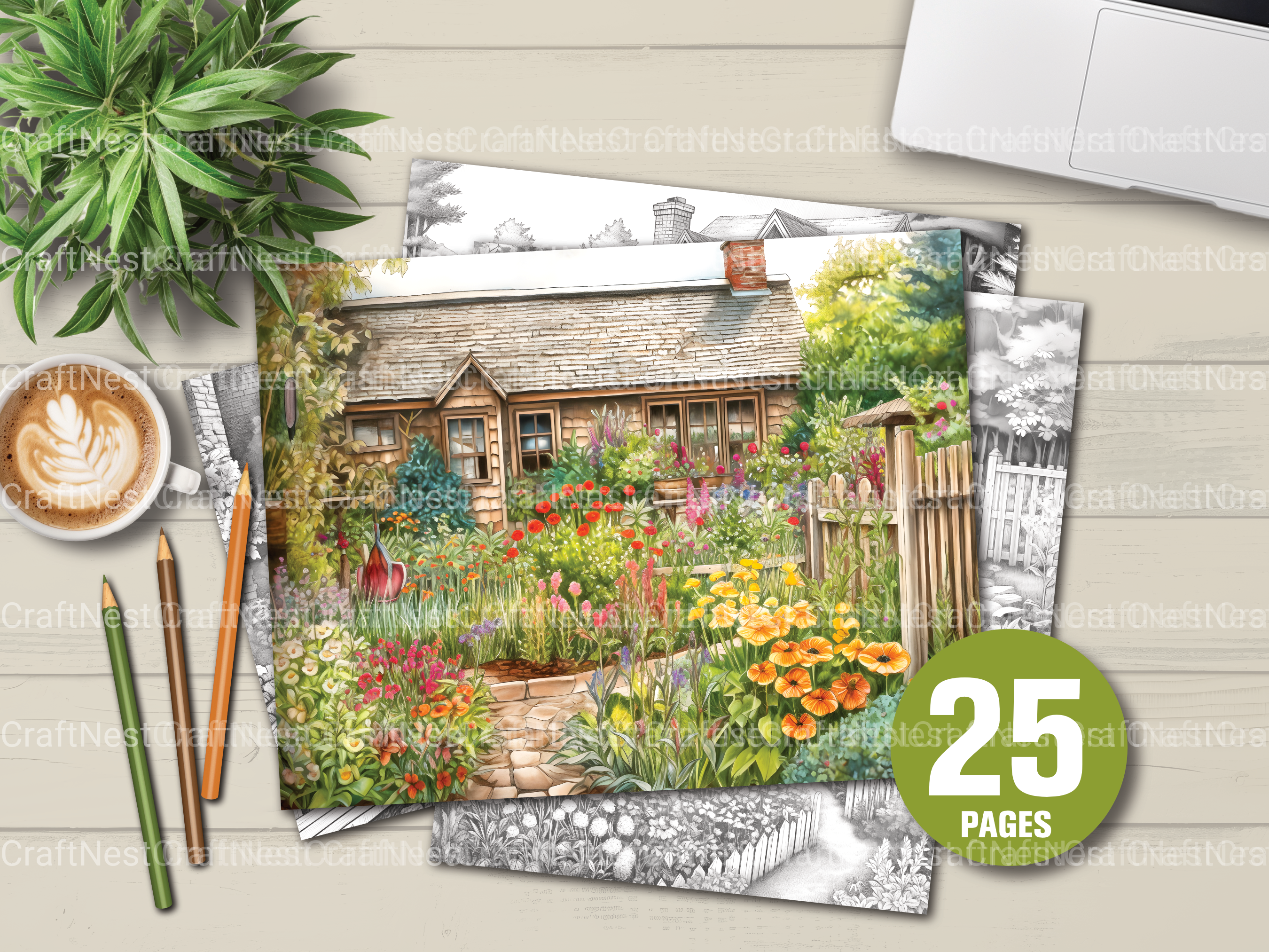 Cottage Garden Coloring Book 3 - CraftNest - Digital Crafting and Art
