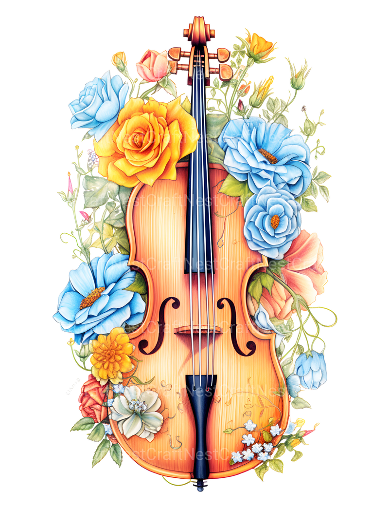 Flower Instrument Coloring Book - CraftNest - Digital Crafting and Art