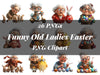 Funny Old Ladies Easter Clipart