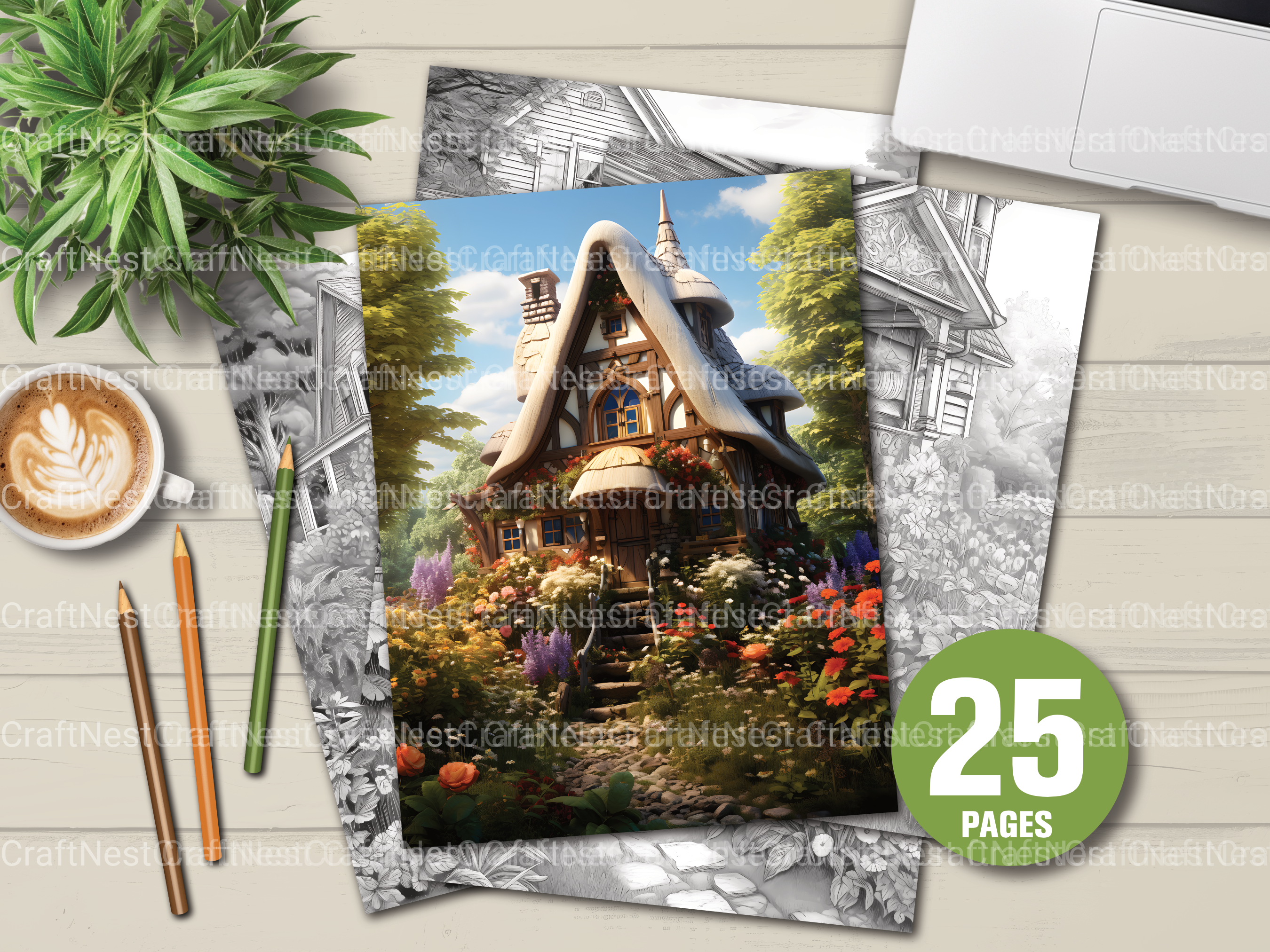 Cottage Garden Coloring Book - CraftNest - Digital Crafting and Art