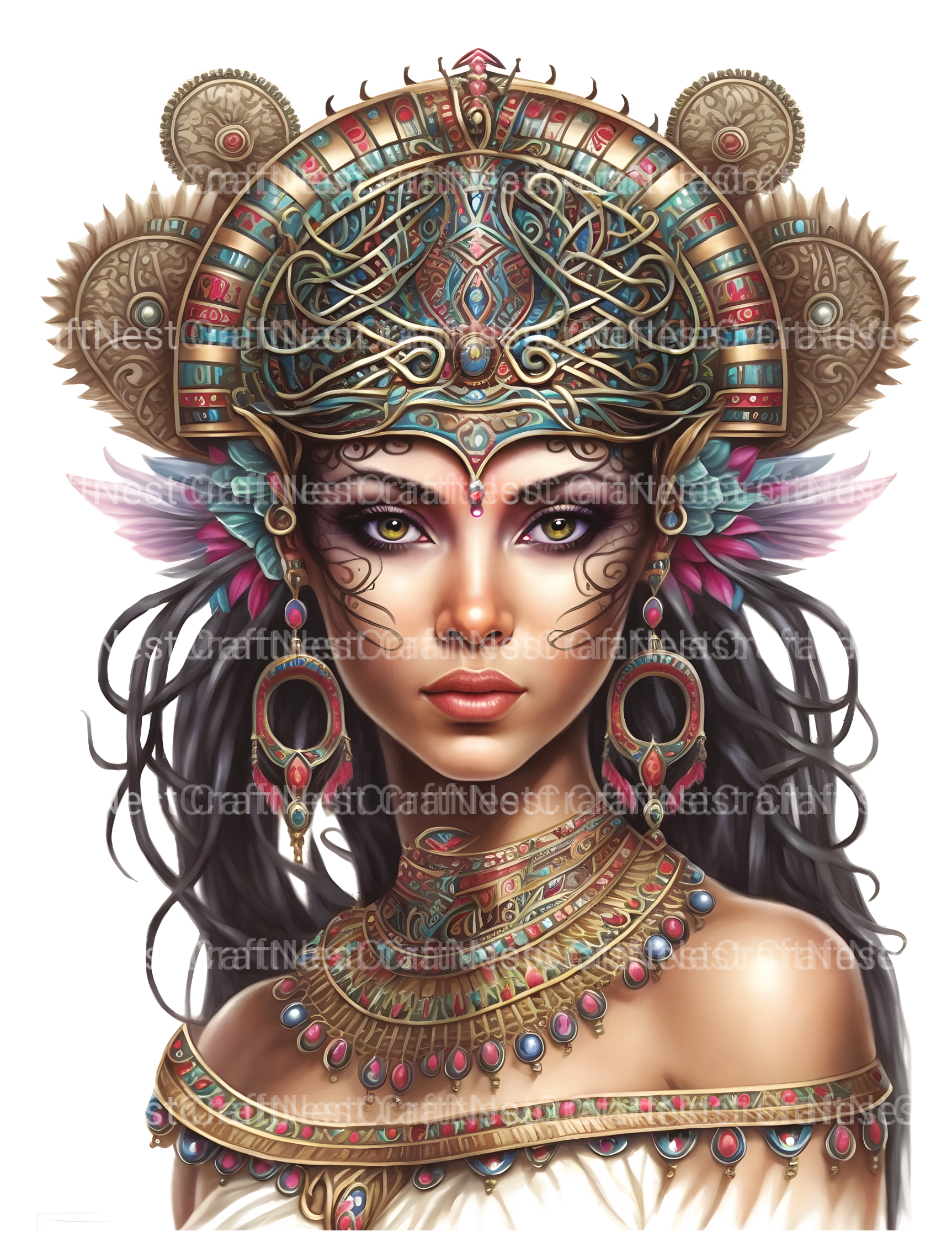 Ancient Egypt Queen Coloring Book - CraftNest - Digital Crafting and Art