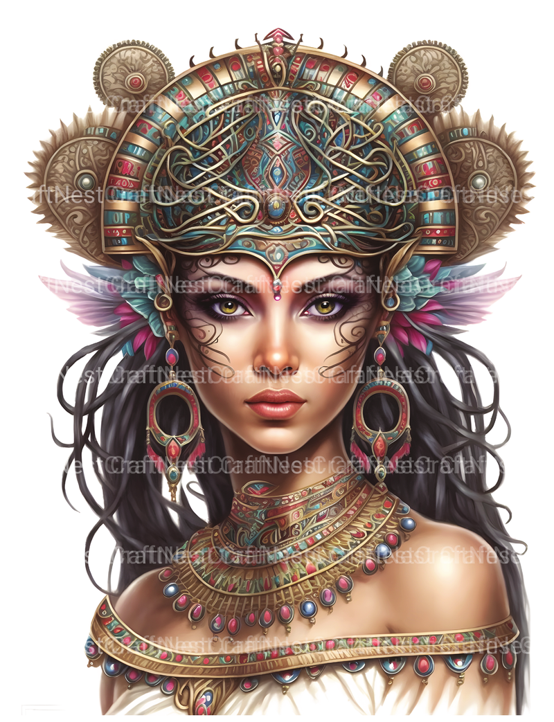 Ancient Egypt Queen Coloring Book - CraftNest - Digital Crafting and Art