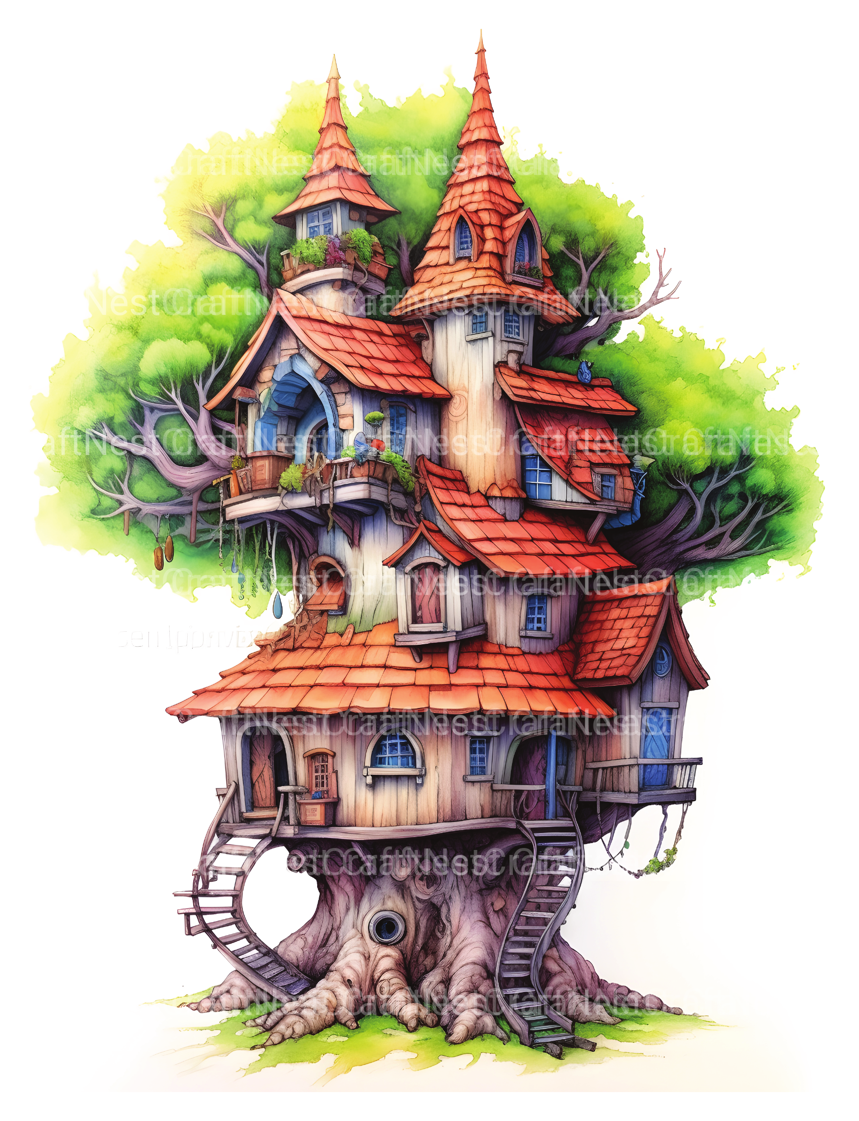 Treehouse Coloring Book 3 - CraftNest - Digital Crafting and Art