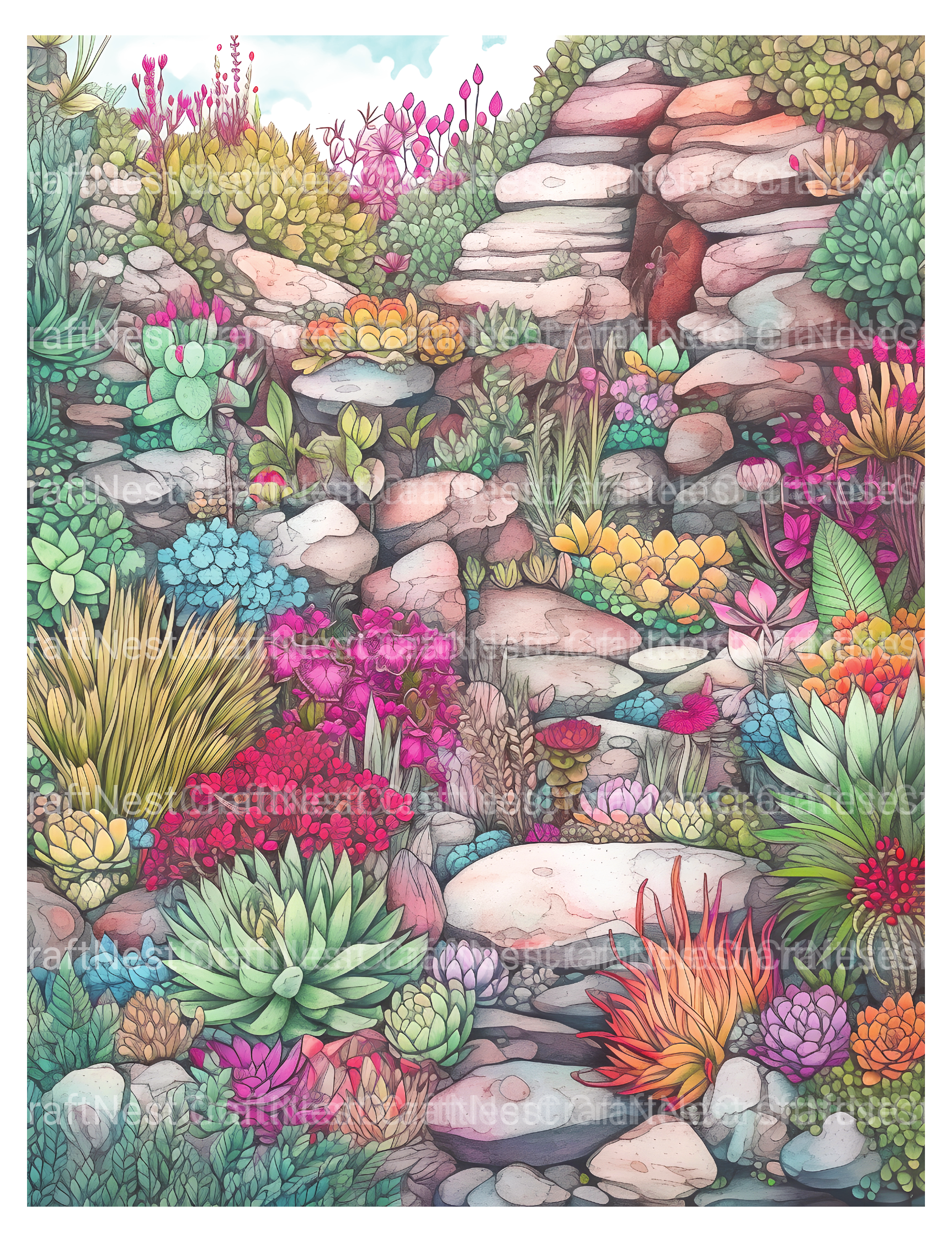 Rock Garden Coloring Book - CraftNest - Digital Crafting and Art