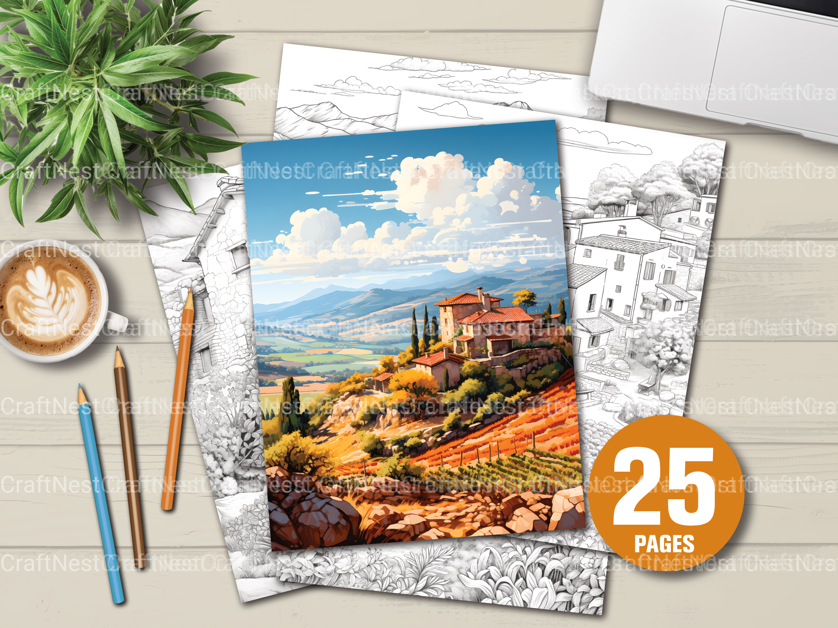 Spanish Country Houses Coloring Book - CraftNest - Digital Crafting and Art
