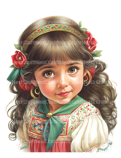 Cute Mexican Girl Coloring Book - CraftNest - Digital Crafting and Art