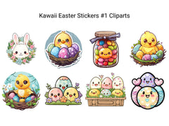 Kawaii Easter Stickers #1 Clipart - CraftNest - Digital Crafting and Art