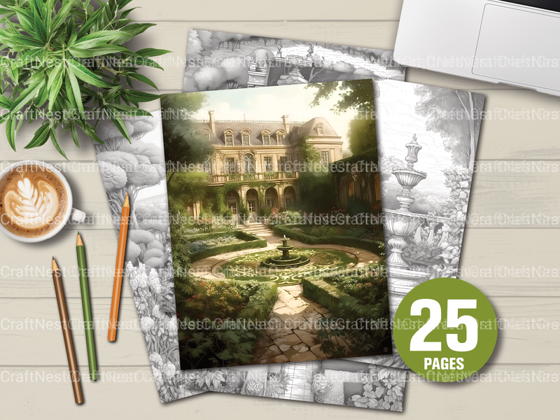 Formal Garden Coloring Book - CraftNest - Digital Crafting and Art