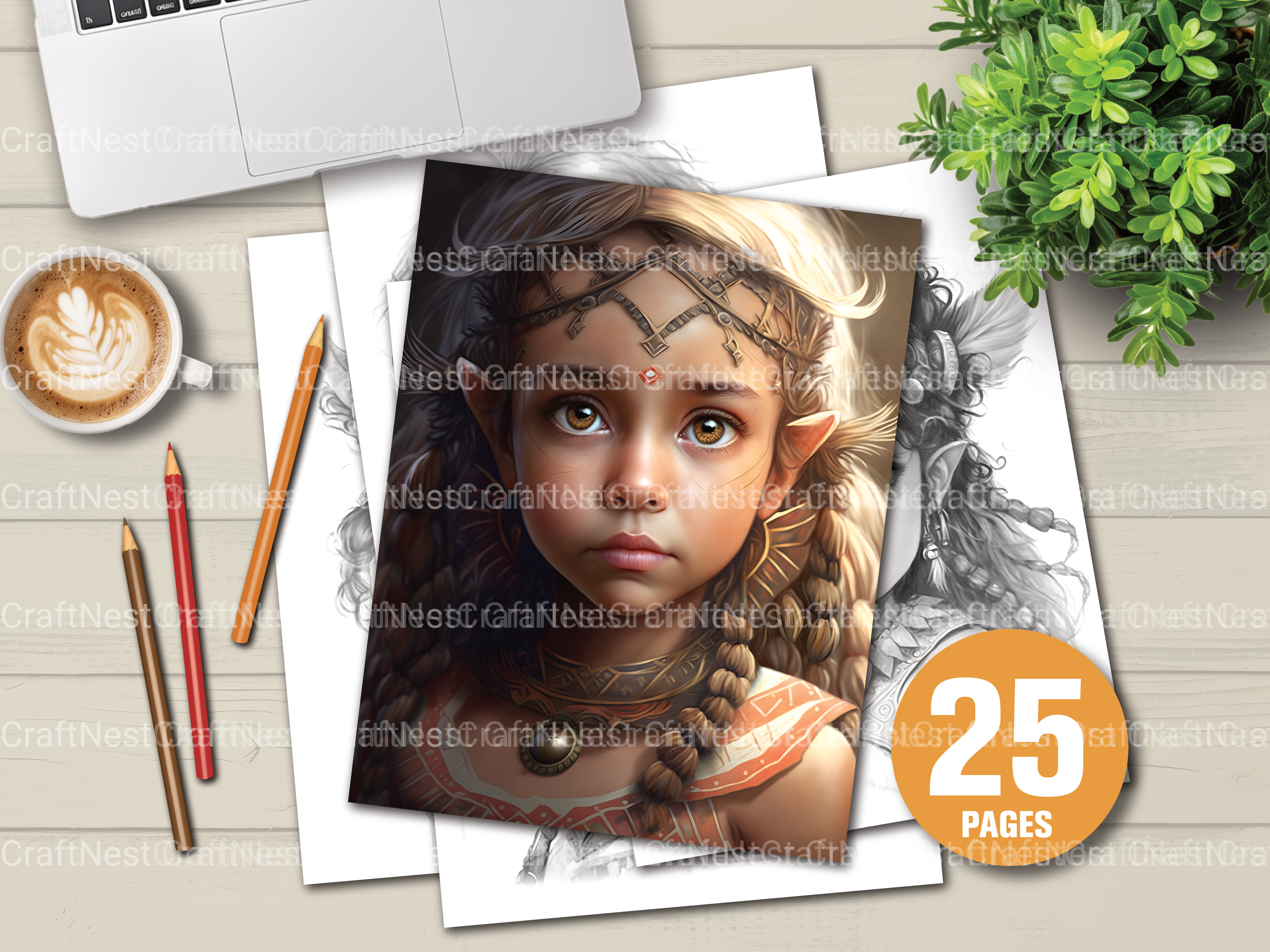 Bavarian Girl Coloring Book 2 - CraftNest - Digital Crafting and Art