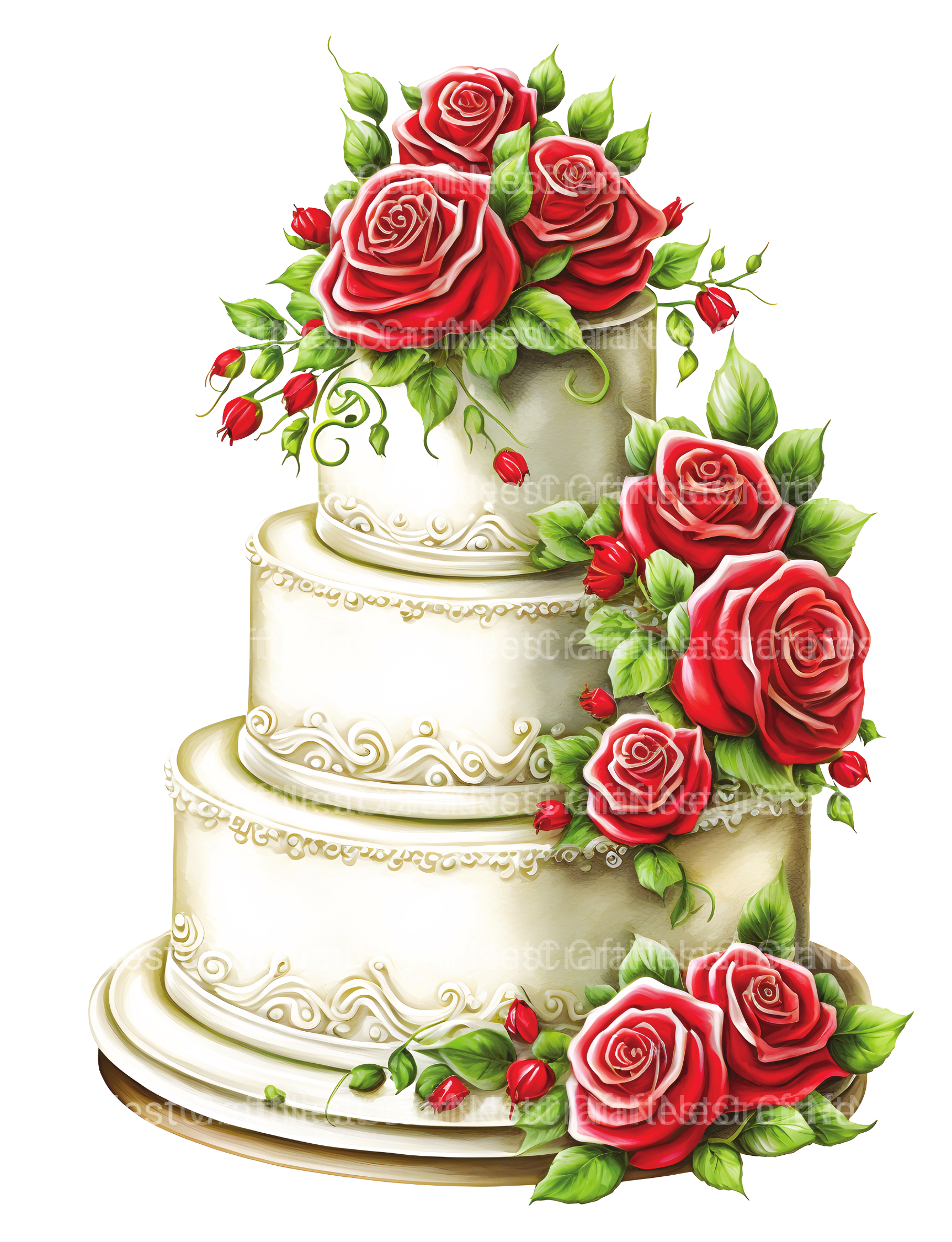Floral Wedding Cake Coloring Book - CraftNest - Digital Crafting and Art