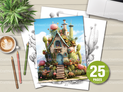 Cactus Fairy Houses Coloring Book - CraftNest - Digital Crafting and Art