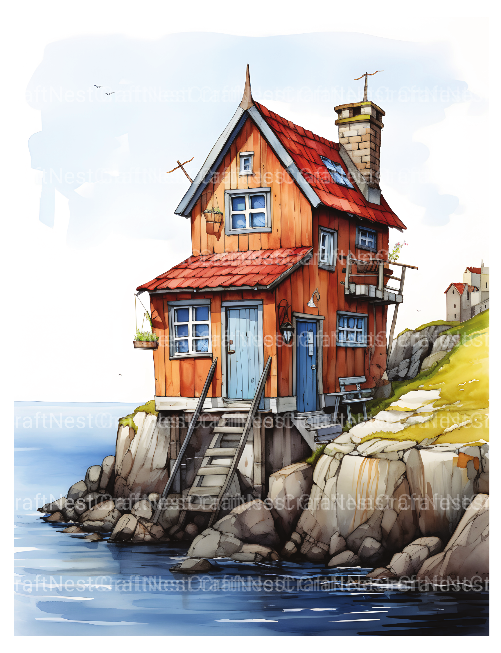 Norwegian Tiny House Coloring Book
