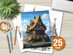 Viking Tiny House Coloring Book - CraftNest - Digital Crafting and Art