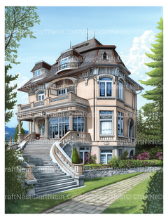Luxurious Villas Coloring Book - CraftNest - Digital Crafting and Art