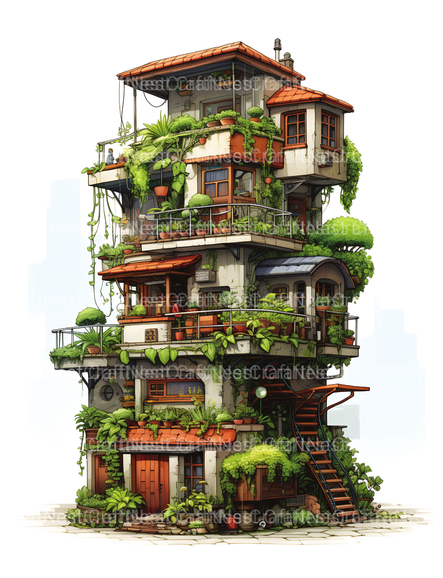 Intricate Garden Houses Coloring Book - CraftNest - Digital Crafting and Art