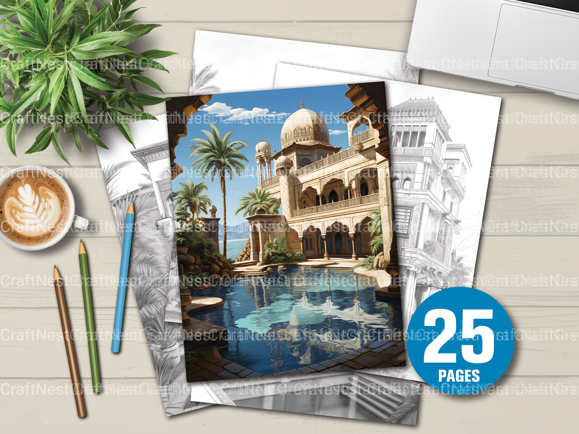 Arabian Villas Coloring Book - CraftNest - Digital Crafting and Art