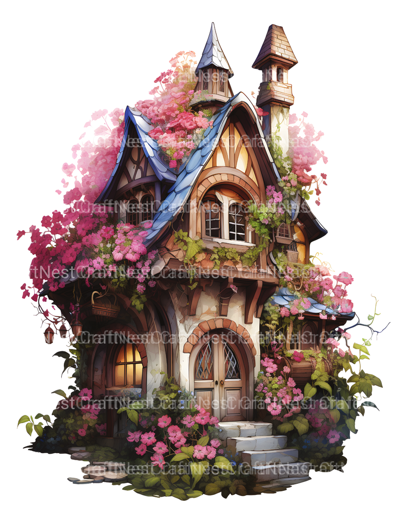 Secret Garden Fairy House Coloring Book - CraftNest - Digital Crafting and Art