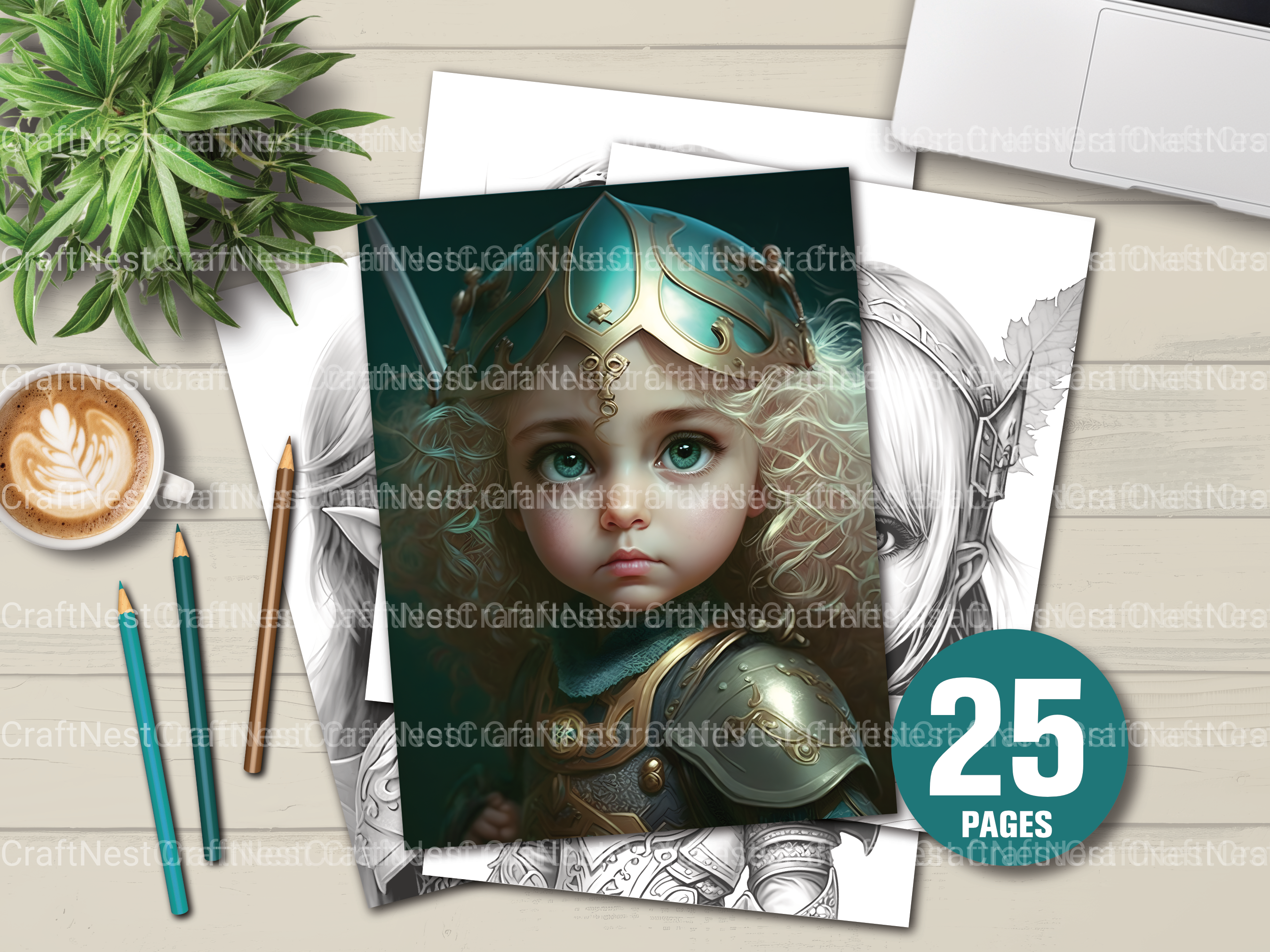 Princess Coloring Book 1 - CraftNest - Digital Crafting and Art