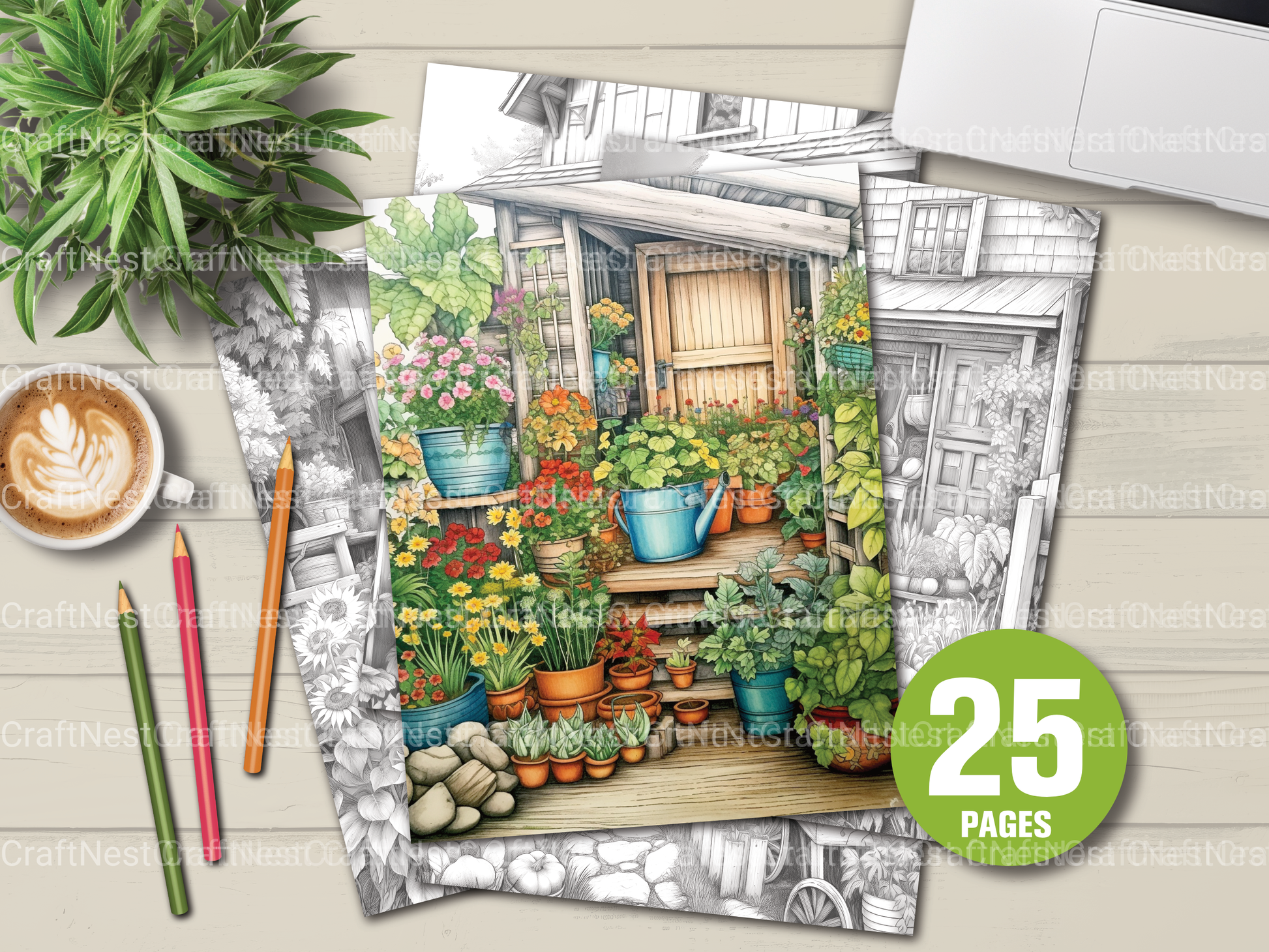 Farmers Garden Coloring Book - CraftNest - Digital Crafting and Art