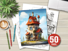 Mixed Tiny House Coloring Book - CraftNest - Digital Crafting and Art