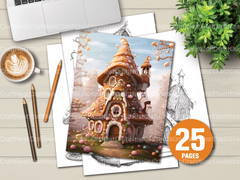 Gingerbread Fairy House Coloring Book - CraftNest - Digital Crafting and Art