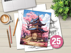Japanese Tiny House Coloring Book - CraftNest - Digital Crafting and Art