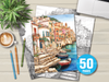 Italian Coastal Villages Coloring Book