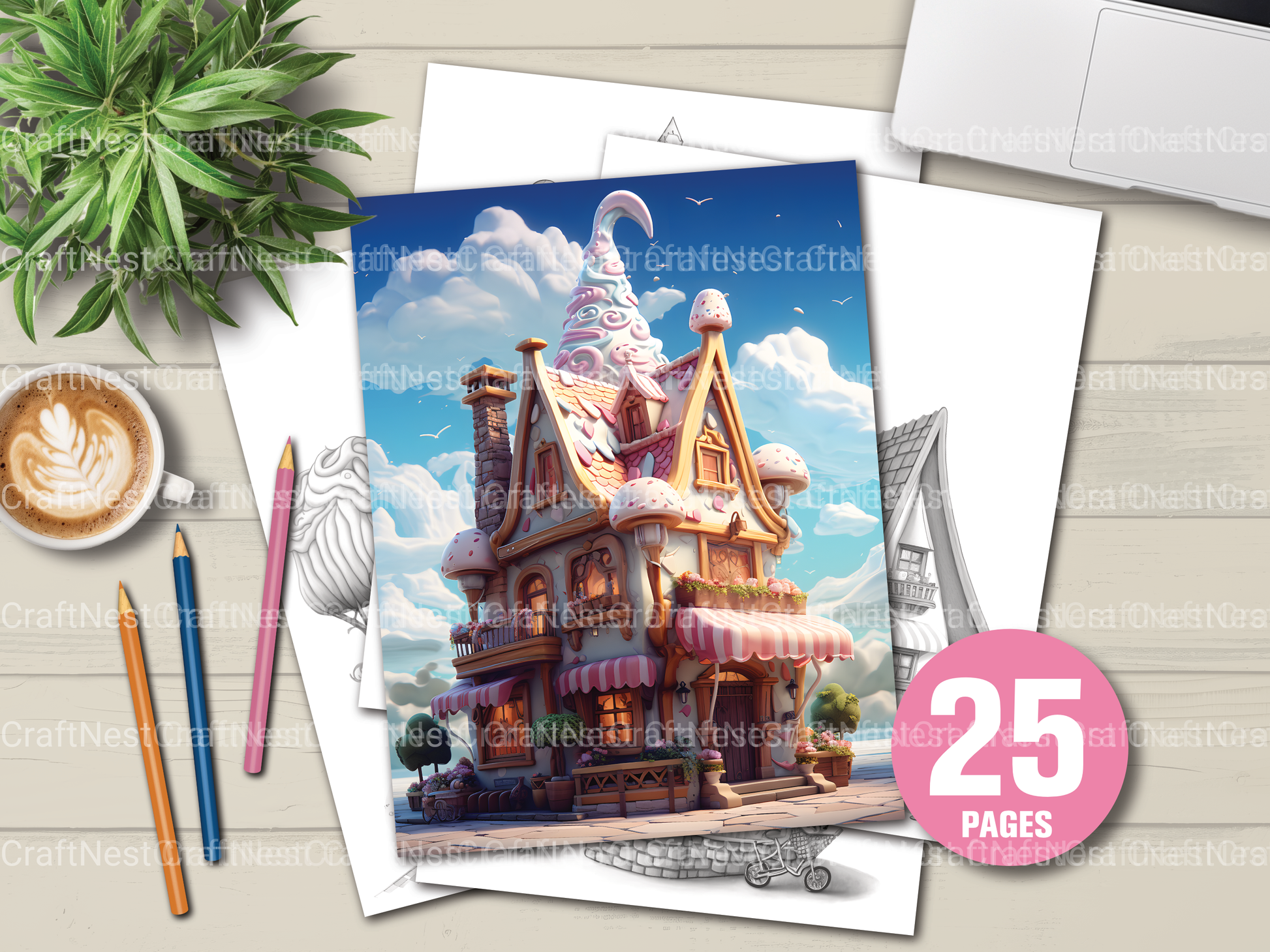 Ice Cream House Coloring Book - CraftNest - Digital Crafting and Art