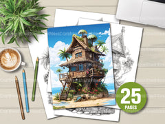 Hawaiian Tiny House Coloring Book - CraftNest - Digital Crafting and Art
