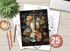 Flower Instrument Coloring Book - CraftNest - Digital Crafting and Art