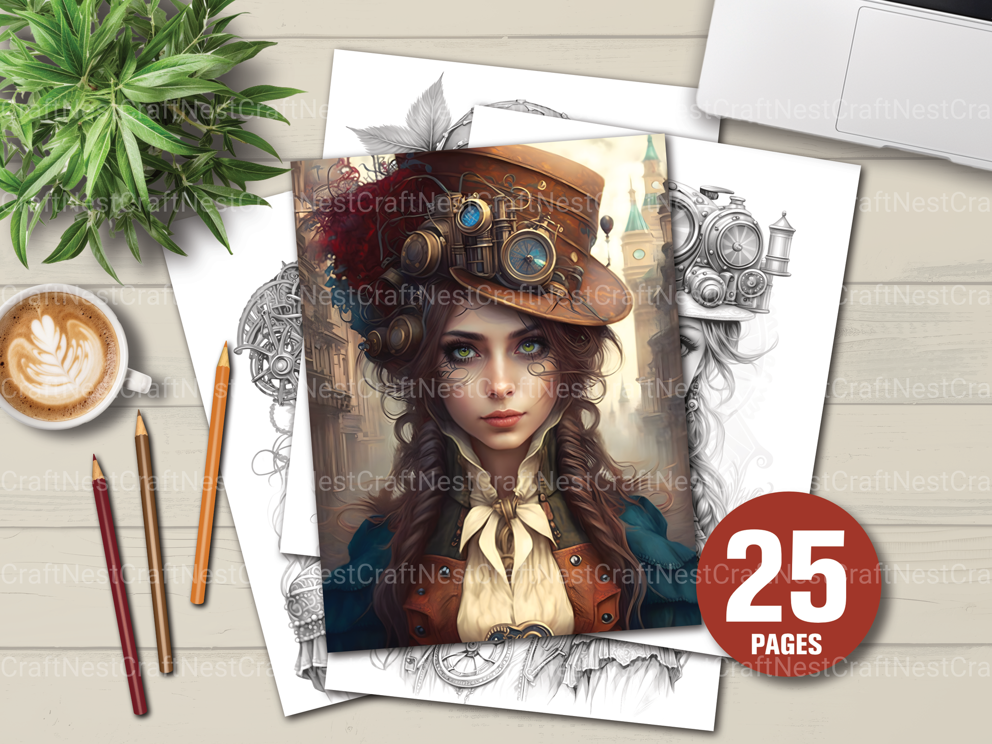 Sunflower Girl Coloring Book - CraftNest - Digital Crafting and Art