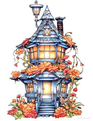 Lantern Fairy House Coloring Book