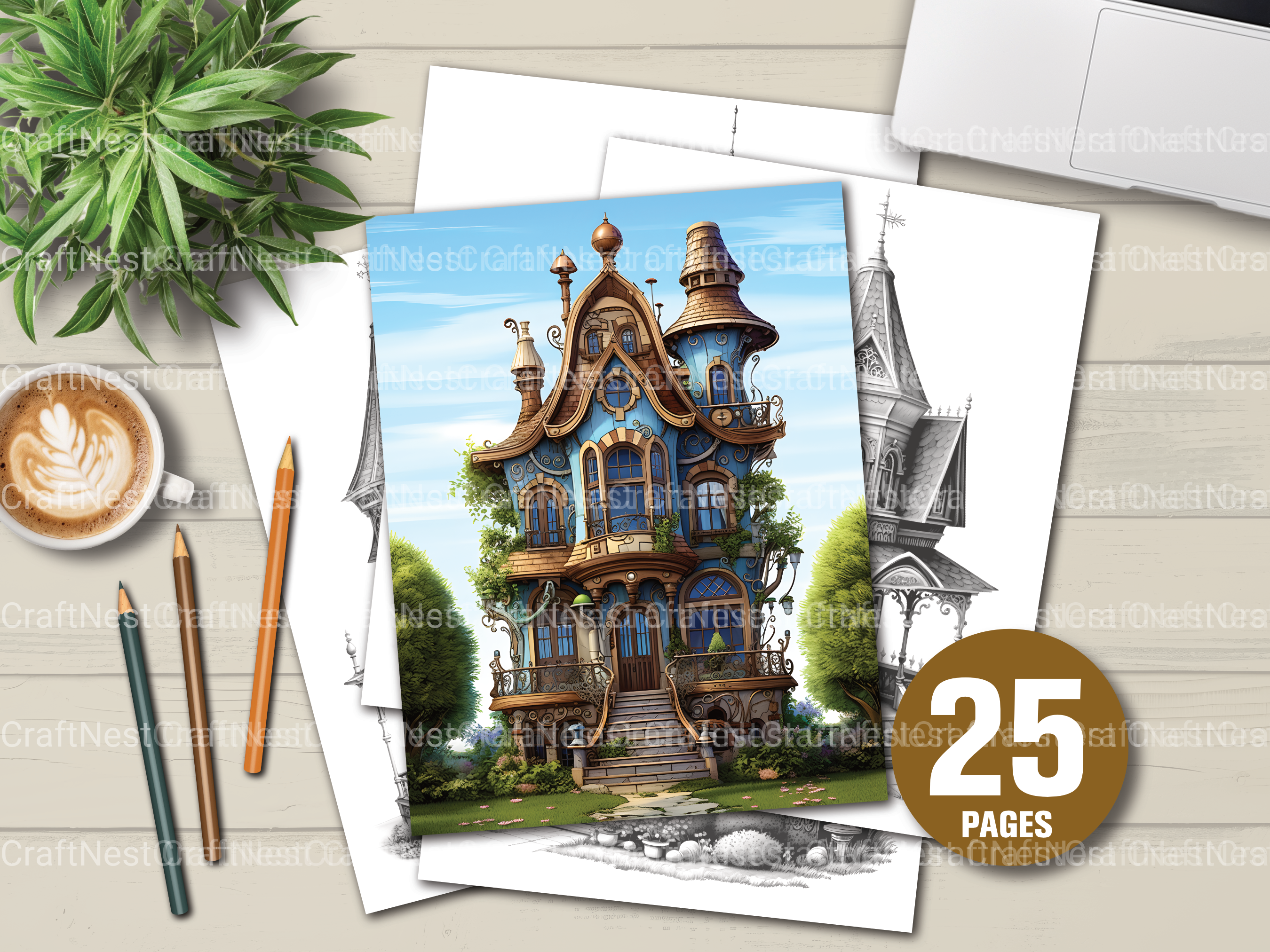 Victorian Tiny House Coloring Book
