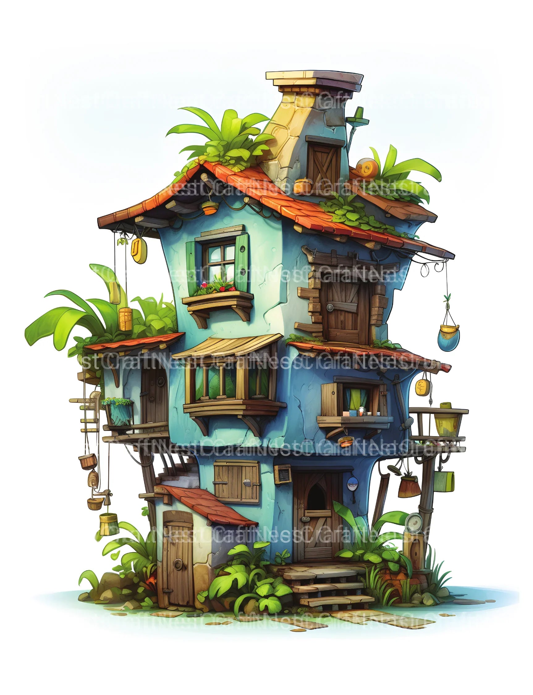 Mixed Style Tiny House Coloring Book - CraftNest - Digital Crafting and Art