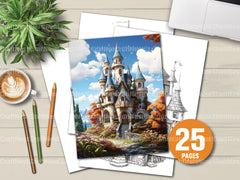 Castle Tiny House Coloring Book 1 - CraftNest - Digital Crafting and Art
