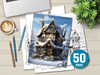 Winter Houses Coloring Book