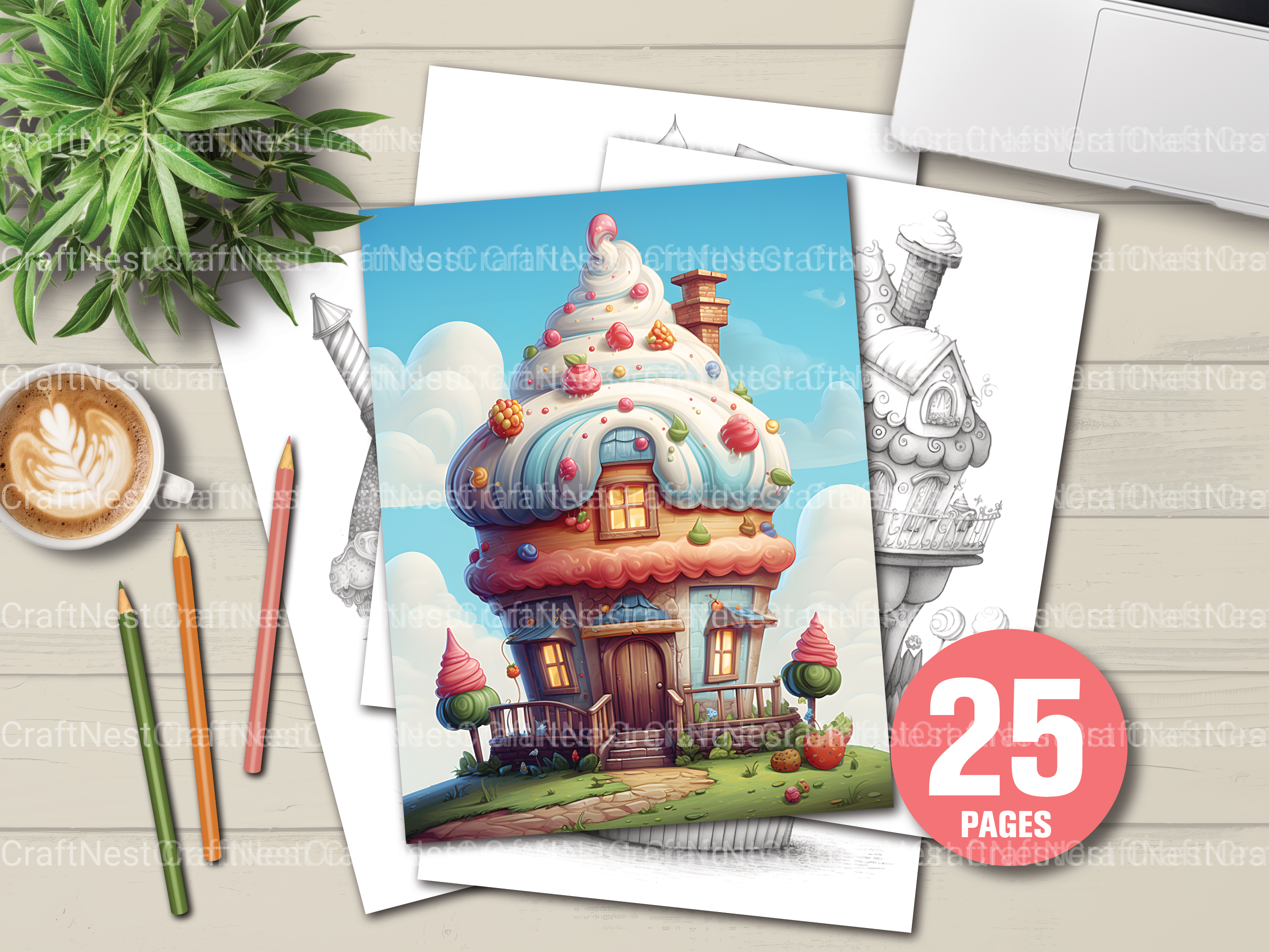 Cupcake House Coloring Book