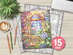 Stained Glass Garden Coloring Book - CraftNest - Digital Crafting and Art
