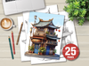 Chinese Tiny House Coloring Book